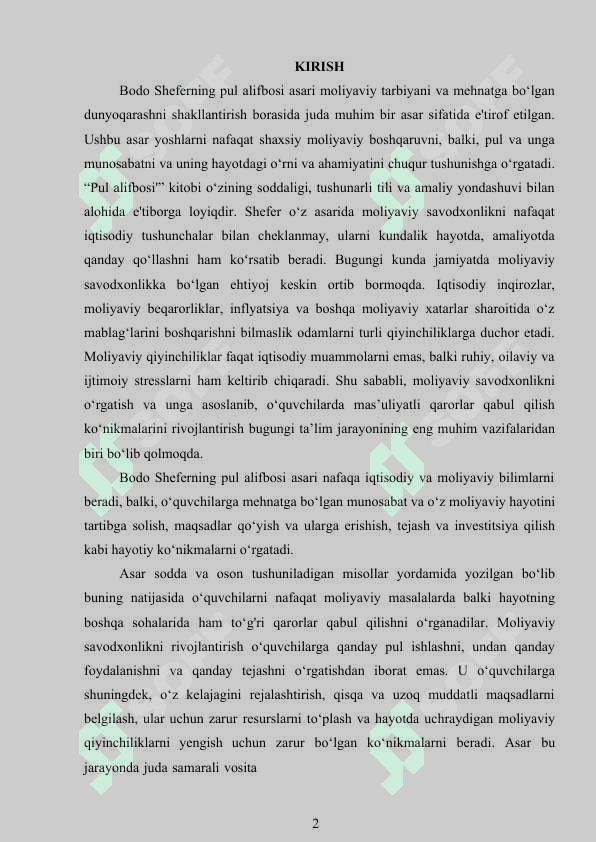 Bodo Sheferning “Pul alifbosi” asaridagi moliyaviy tarbiyaning ahamiyati 2