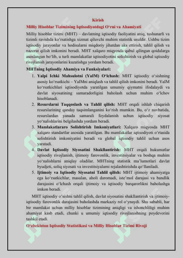 O’zbekiston milliy hisoblar tizimi-iqtisodiy statistikaning uslubiy negizi 2
