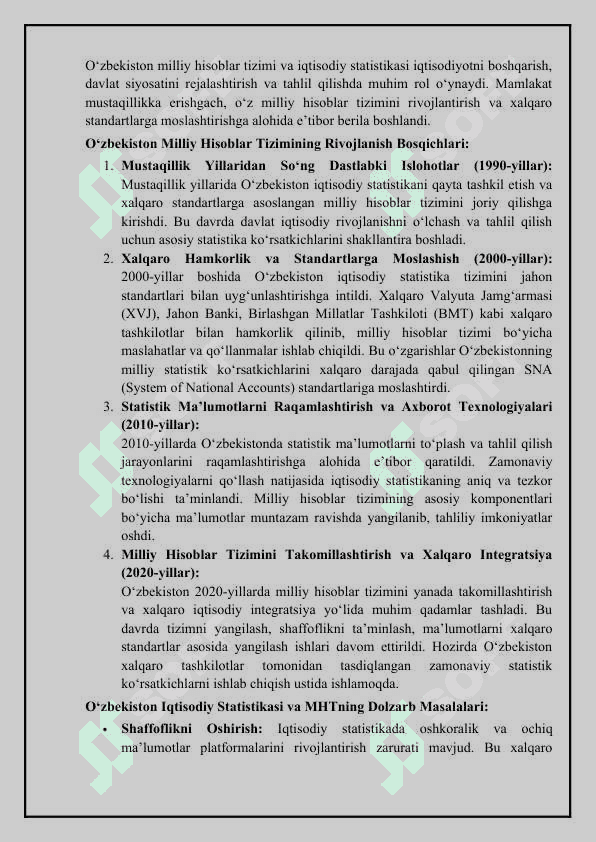 O’zbekiston milliy hisoblar tizimi-iqtisodiy statistikaning uslubiy negizi 3