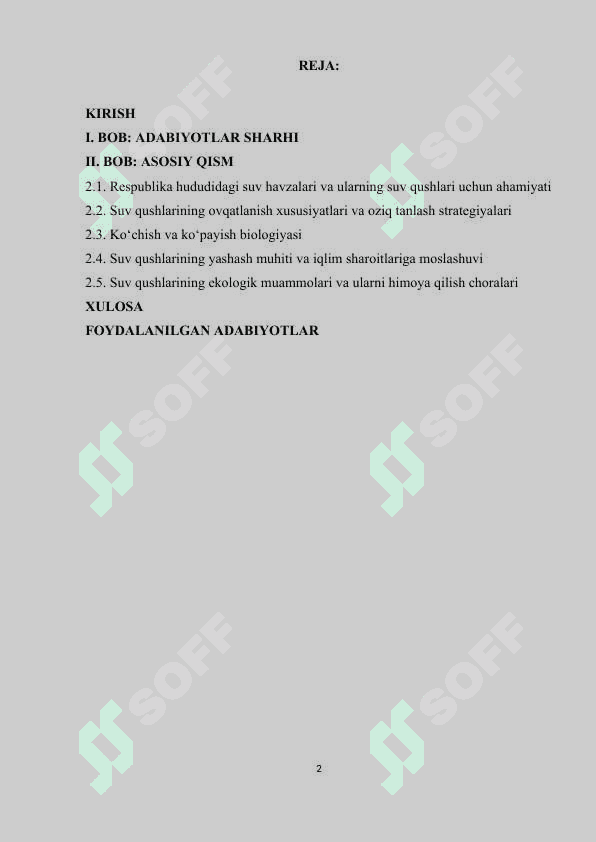 RESPUBLIKA HUDUDIDA KENG TARQALGAN SUV QUSHLARINING BIOEKOLOGIK XUSUSIYATLARI.doc 2
