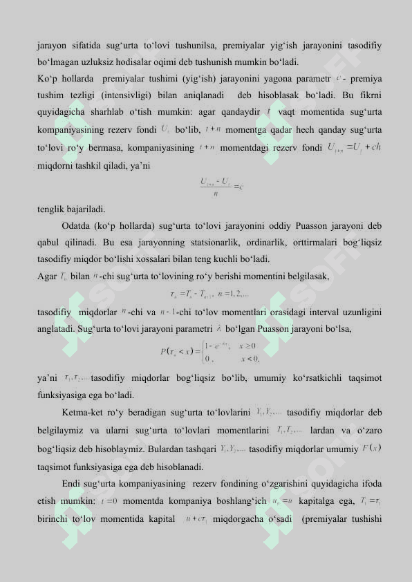 Kasodlik ehtimollari. Sug'urta kompaniyasining kasodligining ehtimollik modeli. 2