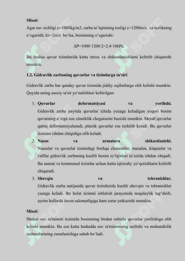 Quvurlardagi gidravlik zarba hodisasi va uni bartaraf etish usullari 5