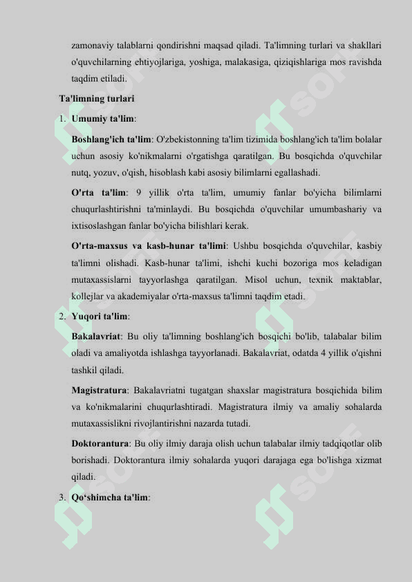 O'zbekiston Respublikasida ''Ta'lim to'g'risi ''dagi Qonunning mohiyati 6