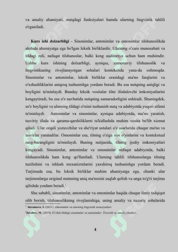 Sinonimlar, Antonimlar va Omonimlar 4