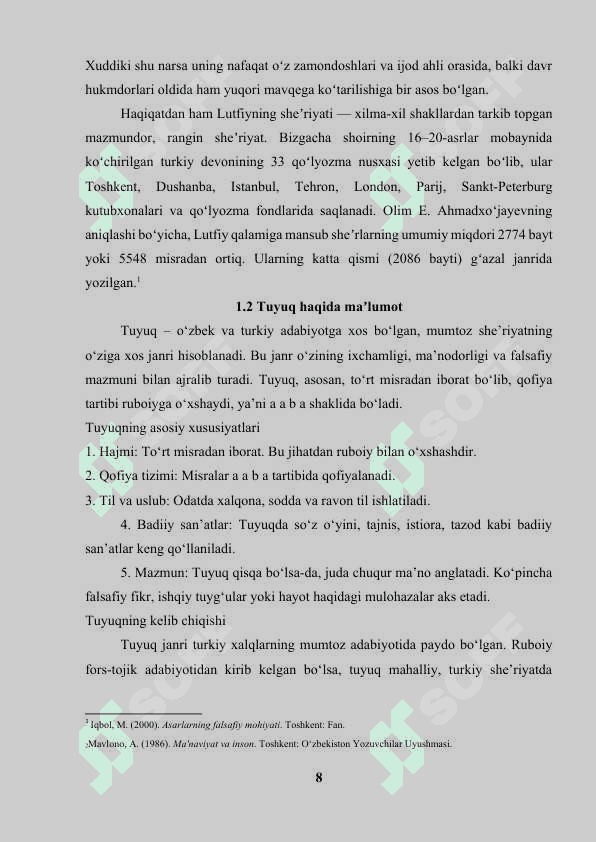 Lutfiy tuyuqlari 8
