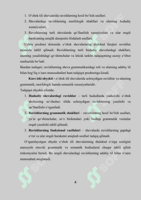O'zbek shevalarida ravish va uning yasalishi 6