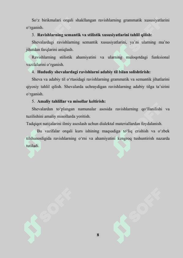 O'zbek shevalarida ravish va uning yasalishi 8
