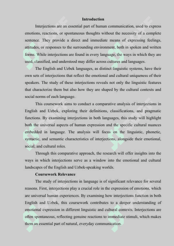 Comparative analysis of interjections in English and Uzbek 4