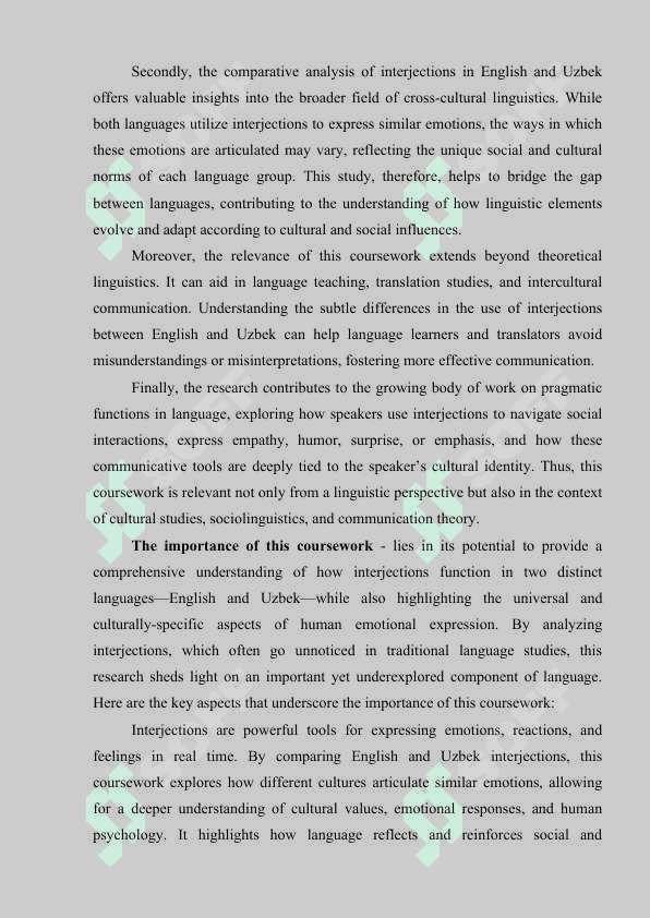 Comparative analysis of interjections in English and Uzbek 5
