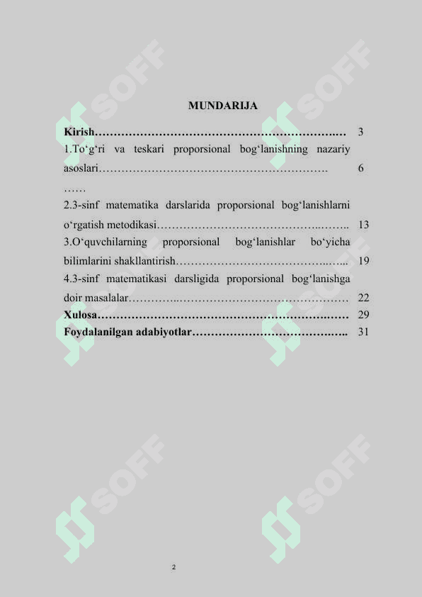 3-sinfda to‘g‘ri va teskari proporsional bog‘lanishga doir masalalarni yechishni o‘rganish kurs ishi 2