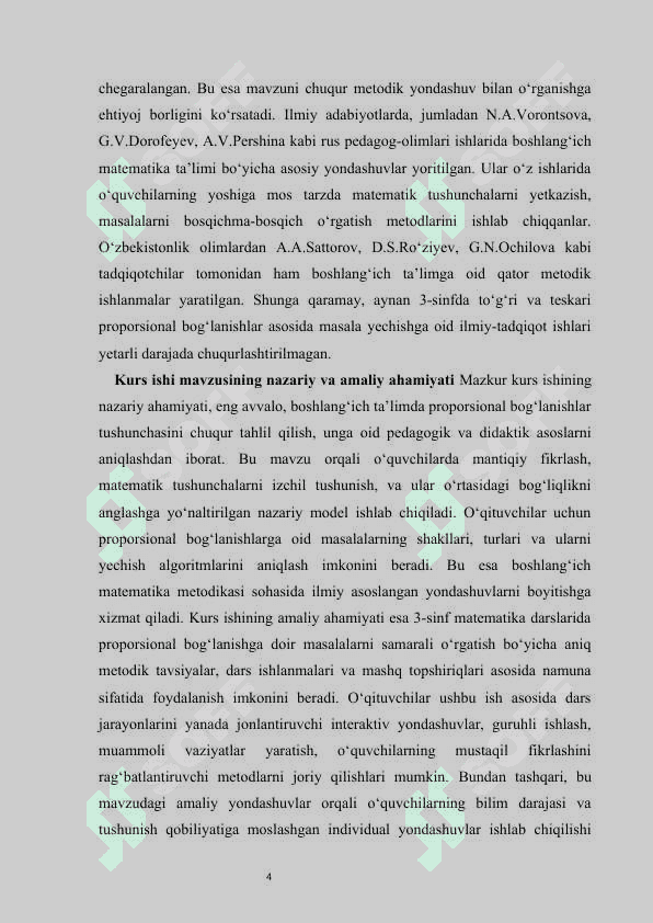 3-sinfda to‘g‘ri va teskari proporsional bog‘lanishga doir masalalarni yechishni o‘rganish kurs ishi 4