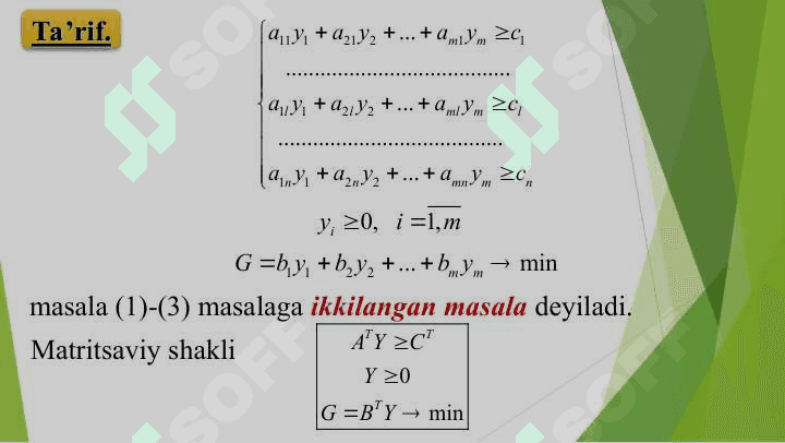 CHIZIQLI PROGRAMMALASHTIRISHDA IKKILАNISH NАZАRIYASI 3