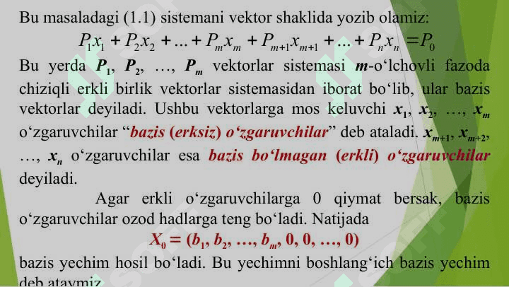 CHIZIQLI PROGRAMMALASHTIRISH MASALASINI SIMPLEKS USULIDA YECHISH 5