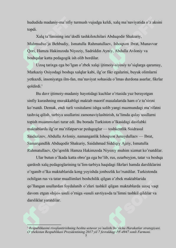 1920-1990YILLARDA O’ZBEKISTONDA TA’LIM TIZIMI VA PEDAGOGIK FIKRLAR RIVOJI. MUSTAQIL O’ZBEKISTON TA’LIM TIZIMI 5
