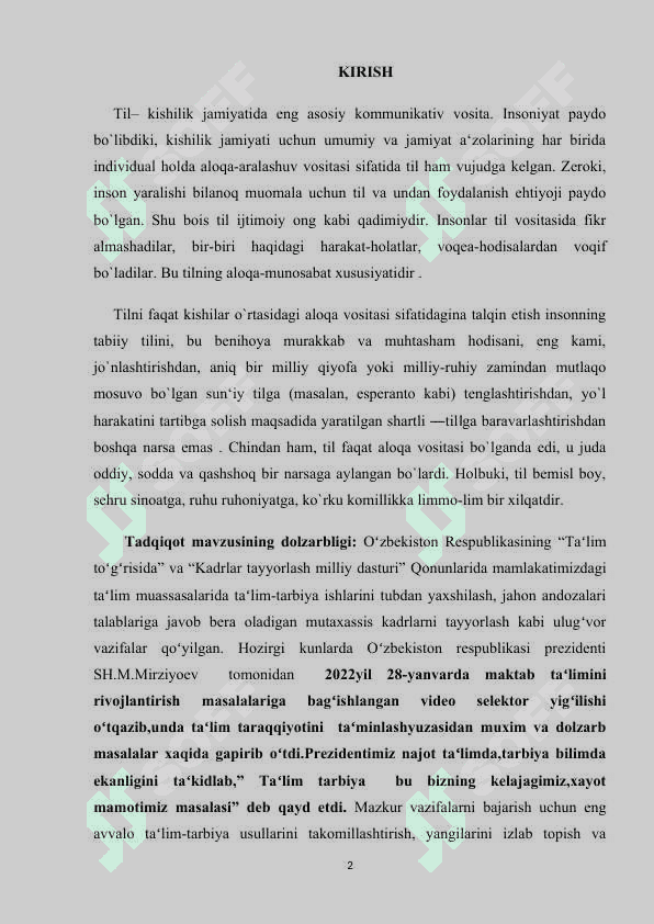 Mustaqil soz turkumlari va ularning taʻlim bosqichlarida òrganilishi 2