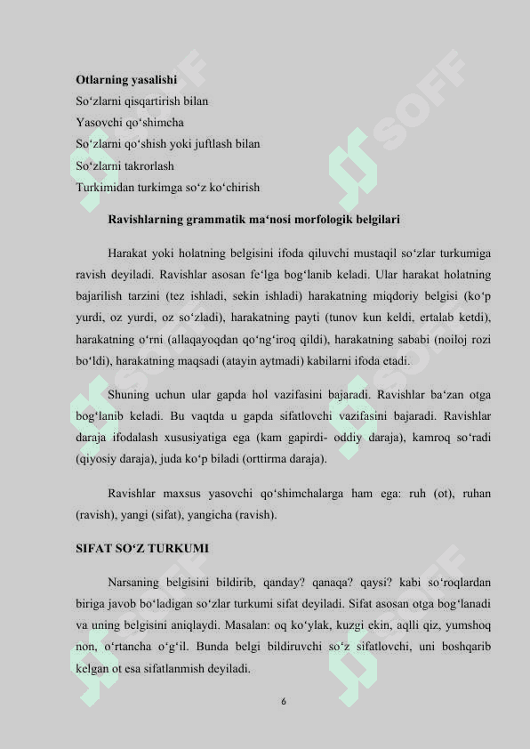Mustaqil soz turkumlari va ularning taʻlim bosqichlarida òrganilishi 6