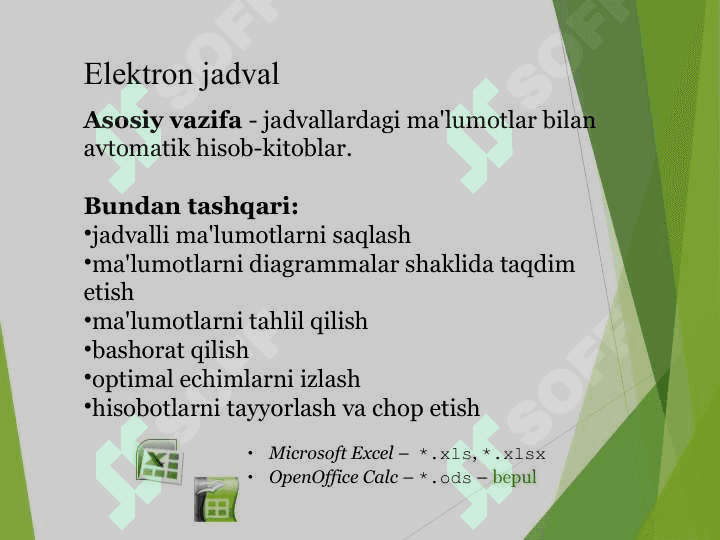 IQTISODIY MASALALARNI YECHISHDA JADVAL MUHARRIRLARIDAN FOYDALANISH 4