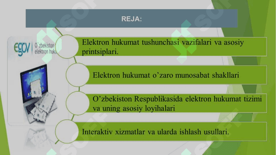 Elektron hukumat tizimining ishlash xususiyatlari 2