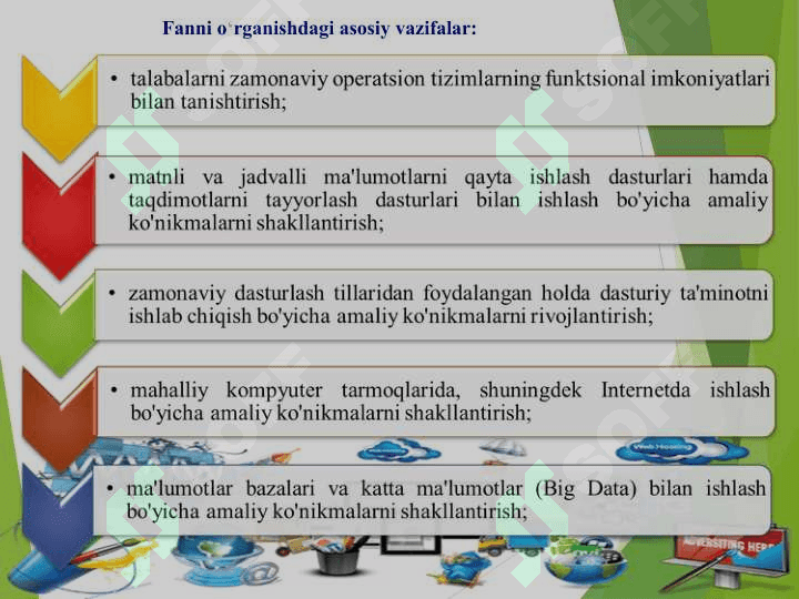 AXBOROT-KOMMUNIKATSIYA TЕXNOLOGIYALARINING IQTISODIYOTDAGI O‘RNI VA VAZIFALARI 6