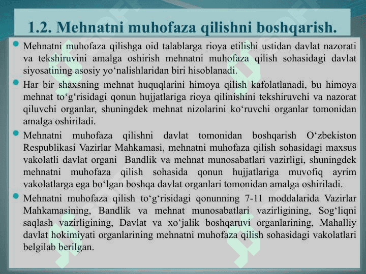 Hayot faoliyati xavfsizligining huquqiy va tashkiliy asoslari. 4