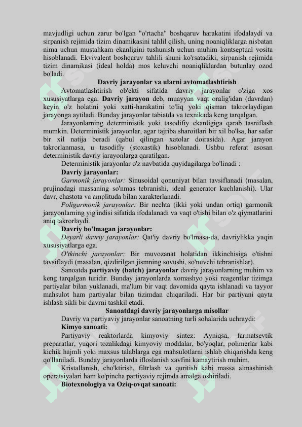 DAVRIY JARAYONLARNI AVTOMATLASHTIRISH UCHUN O'ZGARUVCHAN STRUKTURALI ROSTLAGICHLARNI QO'LLASH 4