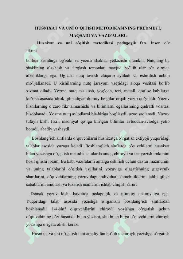 SAVOD O’RGATISH DAVRIDA XUSNIXAT DARSLARINI O’TISH METODIKASI 4