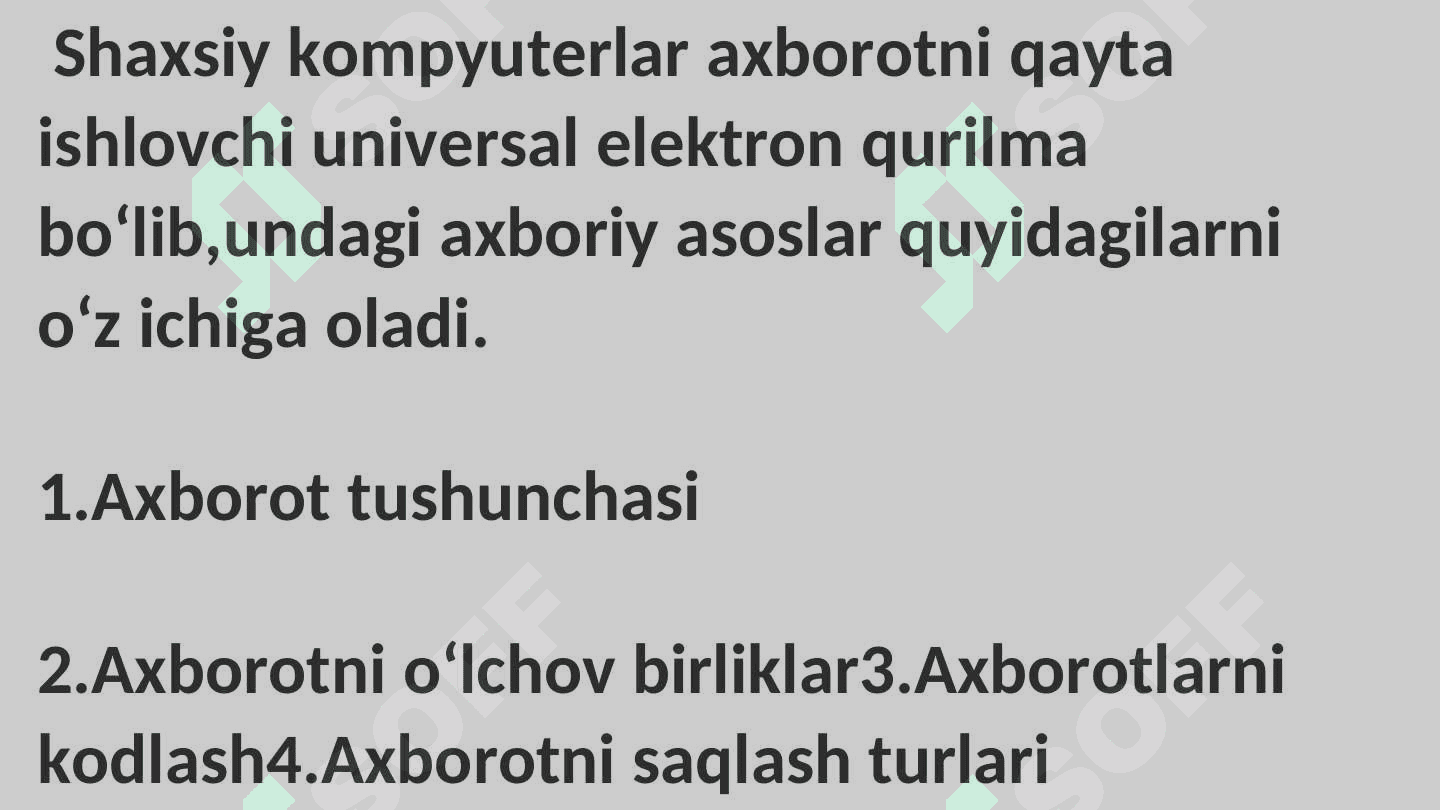 Informatika va raqamli texnologiyalar 3