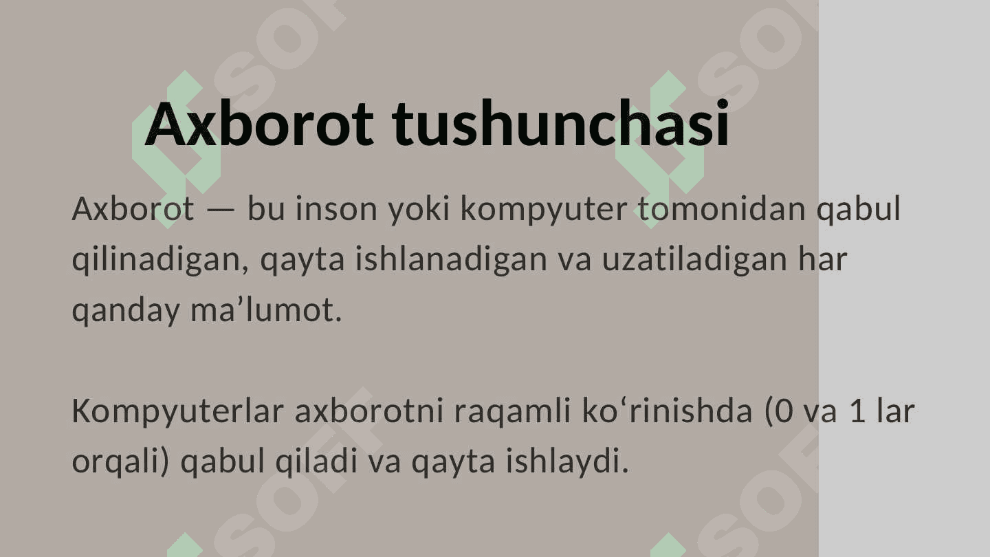 Informatika va raqamli texnologiyalar 4