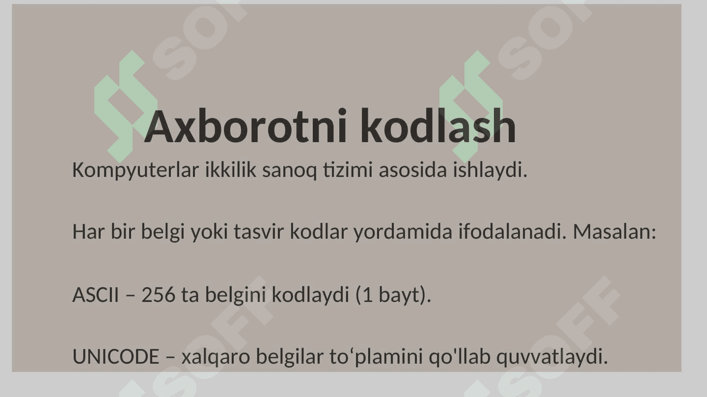Informatika va raqamli texnologiyalar 7