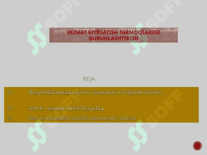 XIZMAT KOʻRSATISH TARMOQLARINI GURUHLASHTIRISH 2