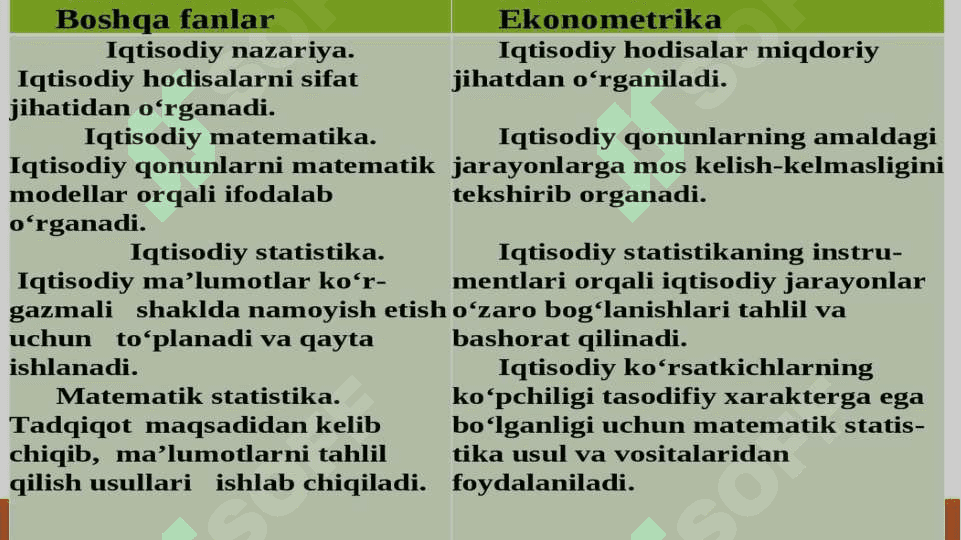 DAVRIY XUSUSIYATGA EGA BO'LGAN IQTISODIY JARAYONLARNI EKANOMETRIK MODDELASHTIRISH 4