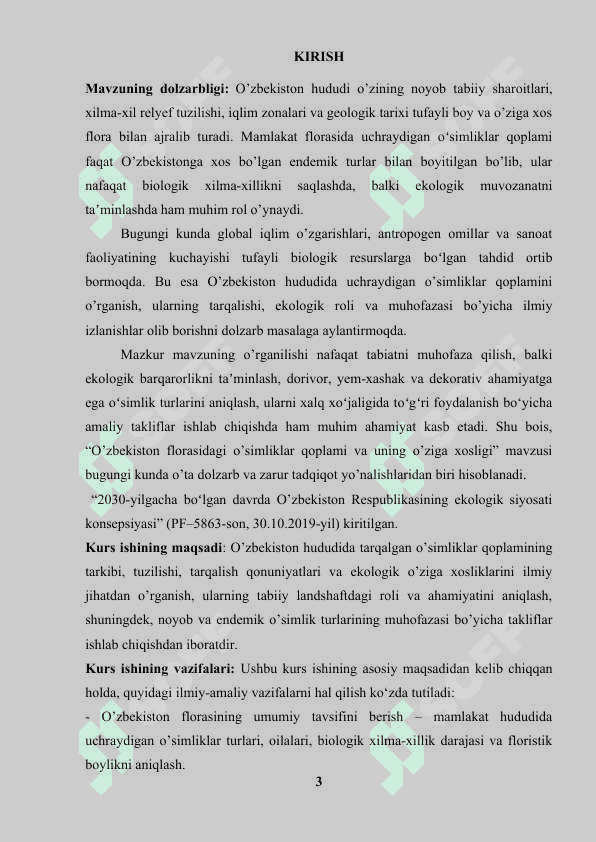 O’zbekiston florasidagi o’simliklar qoplami va uning o’ziga xosligi 3