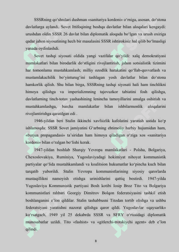 SSSRNING IKKINCHI JAHON URUSHIDAN KEYIN TASHQI SIYOSATI 25 8