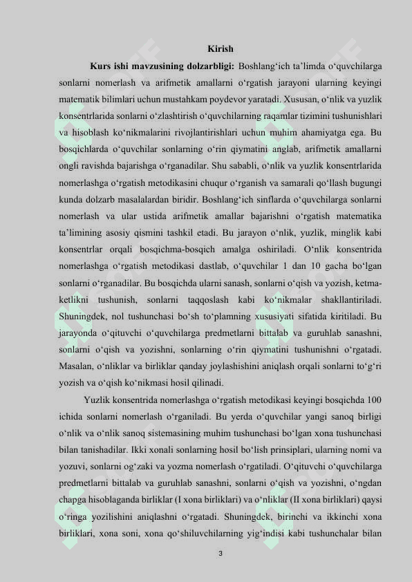 BOSHLANG‘ICH SINFLARDA MATEMATIKA DARSLIGI USTIDA IJODIY ISHLASH VA DARSLIK TAHLILINI AMALGA OSHIRISH METODIKASI (2-SINF MISOLIDA 3