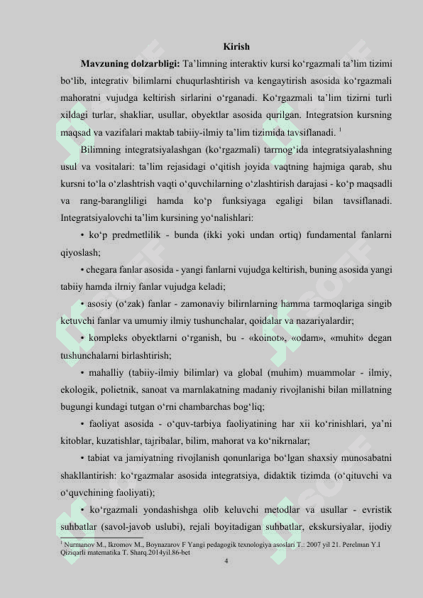MATEMATIKADAN INTEGRATIV O‘QITISH SAMARADORLIGINI OSHIRISH OMILI SIFATIDA 3