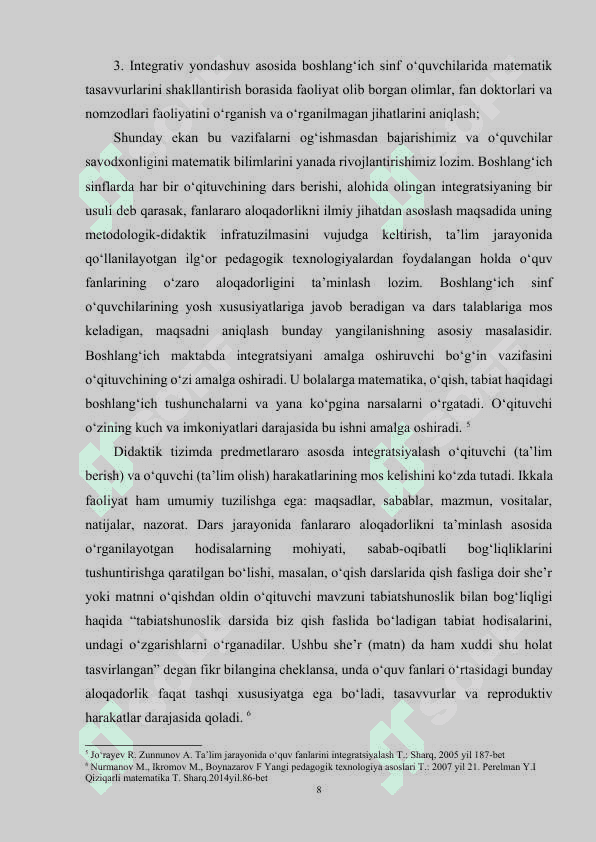 MATEMATIKADAN INTEGRATIV O‘QITISH SAMARADORLIGINI OSHIRISH OMILI SIFATIDA 7