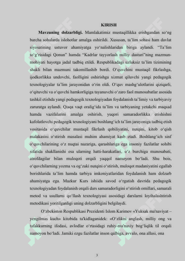 SAVOD O‘RGATISH TAYYORLOV DAVRI YOZUV DARSLARINI TASHKIL ETISH 3