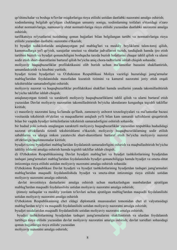 Hisob daftari (Amaliyot kundaligi) 8