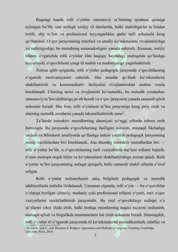 ROLLI O‘YINLARNING XORIJIY TILLARNI O‘QITISHDAGI AHAMIYATI 6