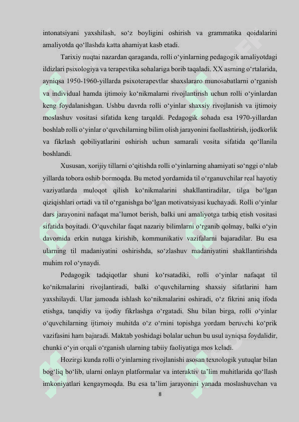 ROLLI O‘YINLARNING XORIJIY TILLARNI O‘QITISHDAGI AHAMIYATI 7