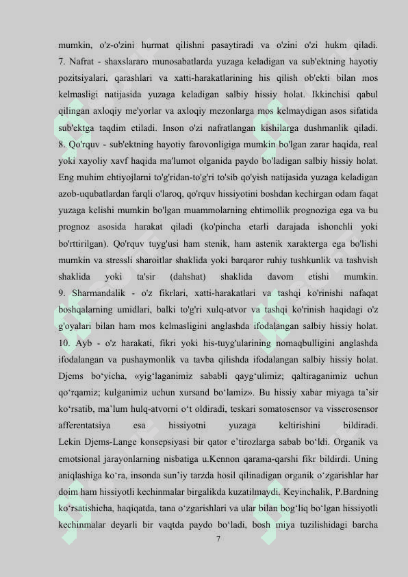 Emotsiyaning namoyon bo‘lishi 7