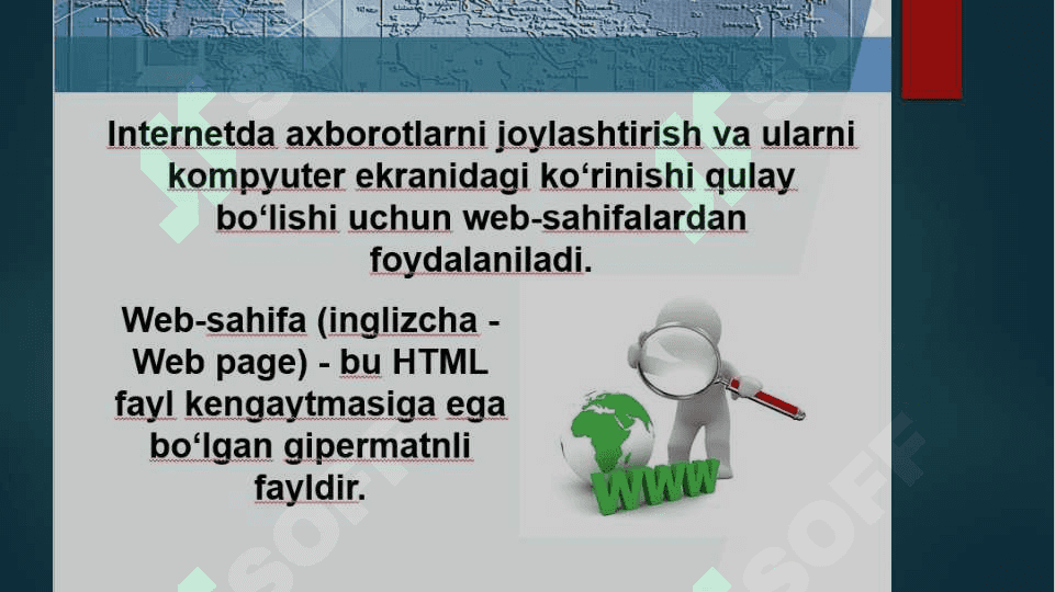Mavzu: web texnalogiya turlari (web1, web2,). Web sayt yaratish texnalogiyasi 3