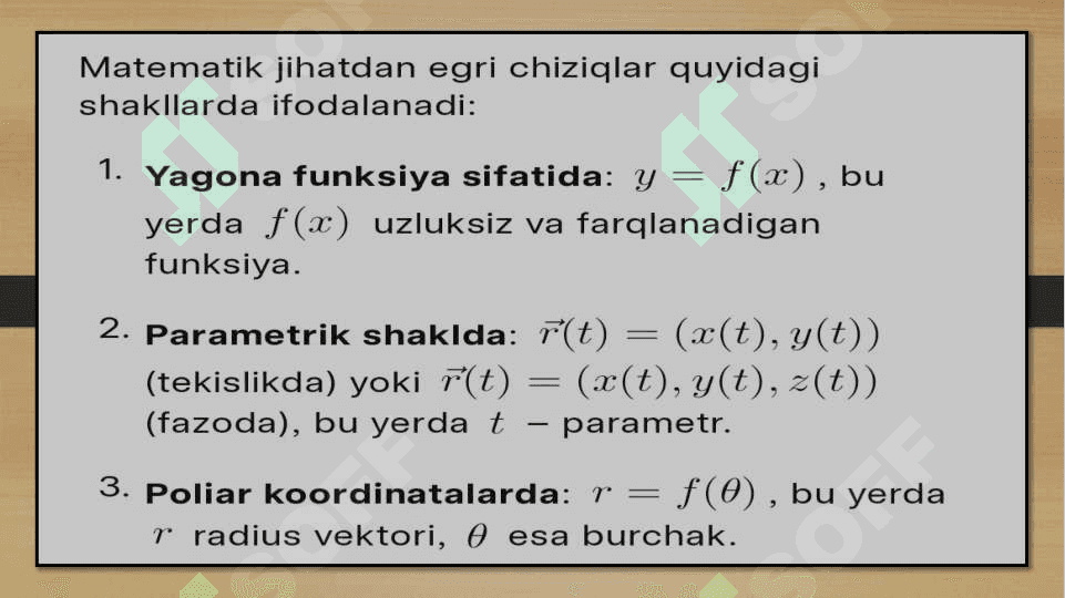 Egri chiziqlar va ularning uzunliklari 6