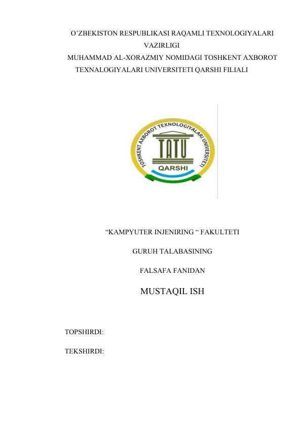 Falsafa mustaqil ish