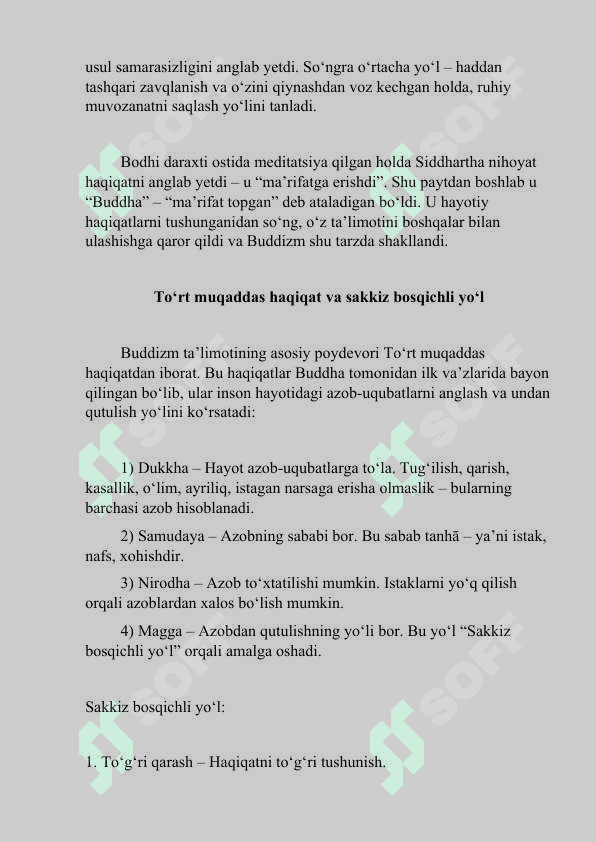 Buddism tarixi va asosiy g'oyalari Mustaqil ish 5