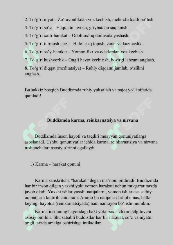 Buddism tarixi va asosiy g'oyalari Mustaqil ish 6