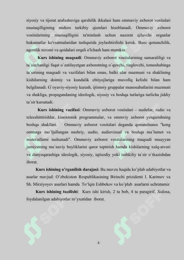 O‘ZBEKISTON RESPUBLIKASIDA OMMAVIY AXBOROT VOSITALARINING FAOLIYATI (O’ZGARISH VA MUAMMOLAR) 3