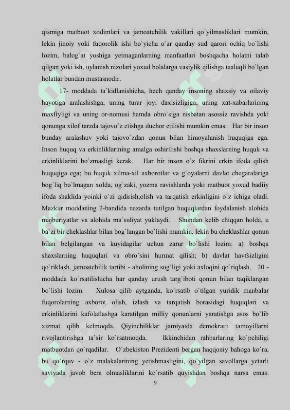 O‘ZBEKISTON RESPUBLIKASIDA OMMAVIY AXBOROT VOSITALARINING FAOLIYATI (O’ZGARISH VA MUAMMOLAR) 8