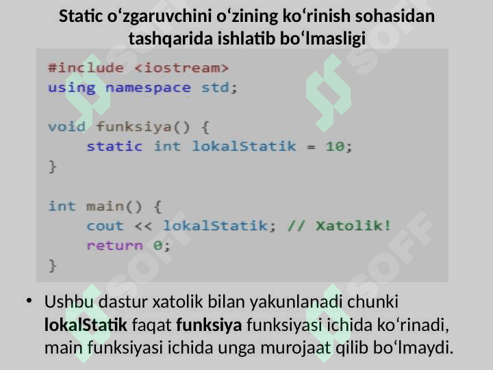 Sinfning statik a'zolari va metodlari 4