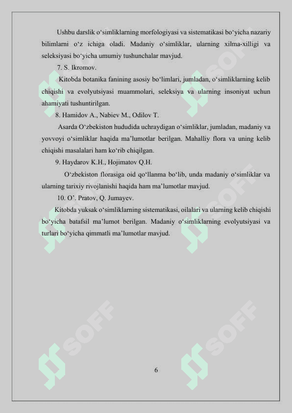 Madaniy oʻsimliklarning kelib chiqishi 6
